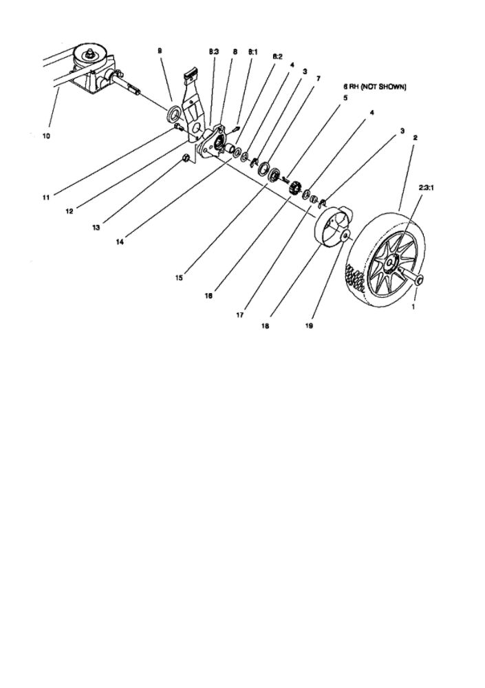 Wheel Assembly Diagram and Parts List for 10335 9900001 AND UP Lawn Boy Lawn Mower